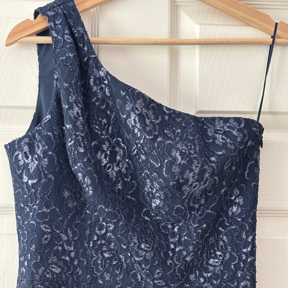 Dress the Population One-shoulder Lace Cocktail Dress - Blue Size M - Picture 7 of 13